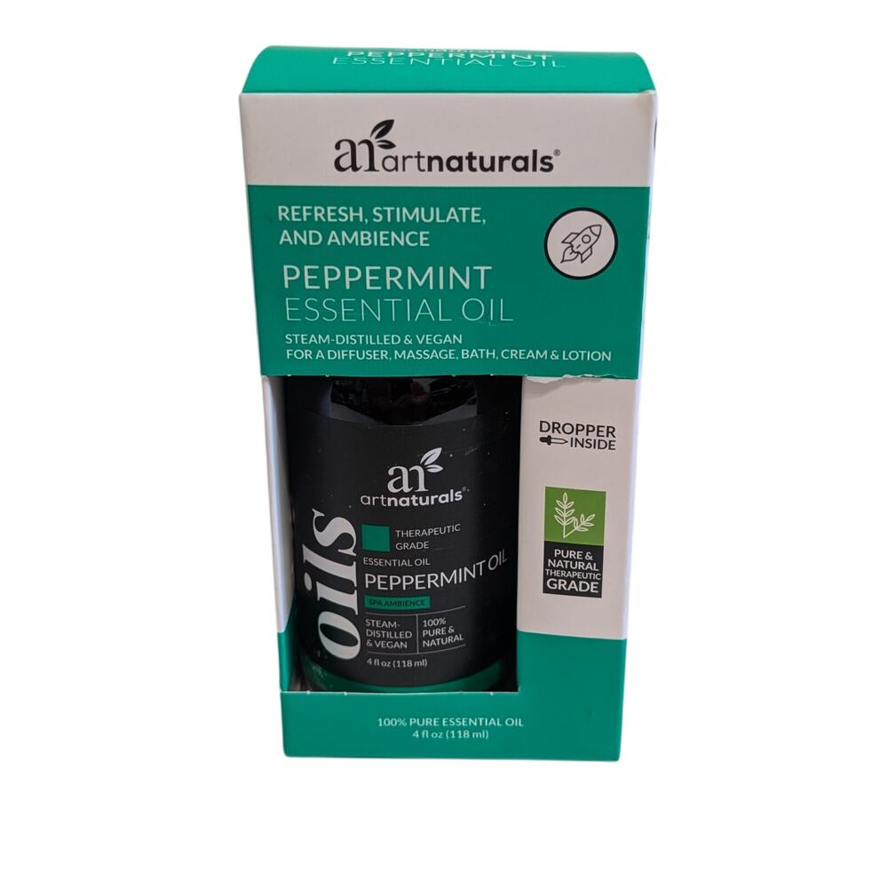 100% Peppermint Essential Oil 4oz by Art Naturals - Includes dropper!